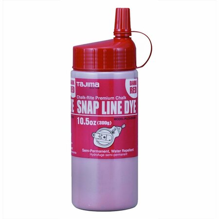 TAJIMA Permanent Chalk Line Dye, Dark Red, Easy-Fill Nozzle 10.5 oz PLC3-DR300